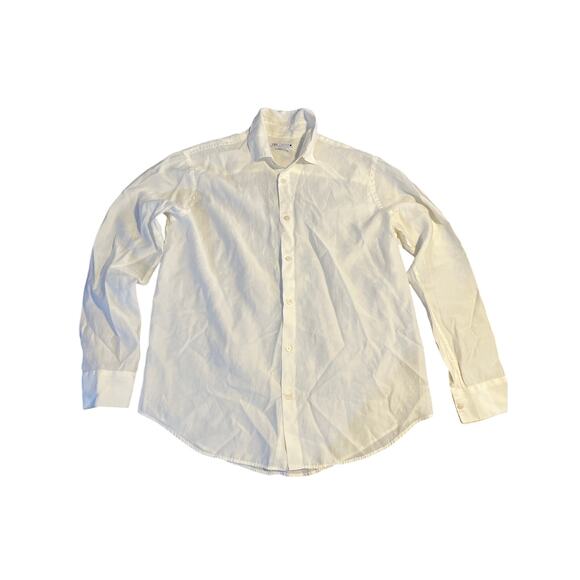 Zara Men's Collar Button up Dress Long sleeve Shirt Regular Fit Size Medium - Picture 1 of 7